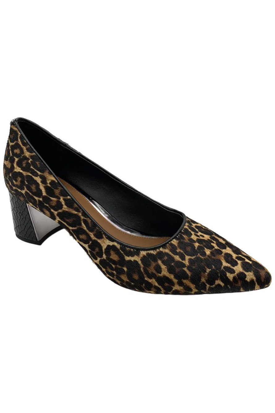 Donald Pliner Women's Suzette Pump Leopard Haircalf Black/Natural - Medium